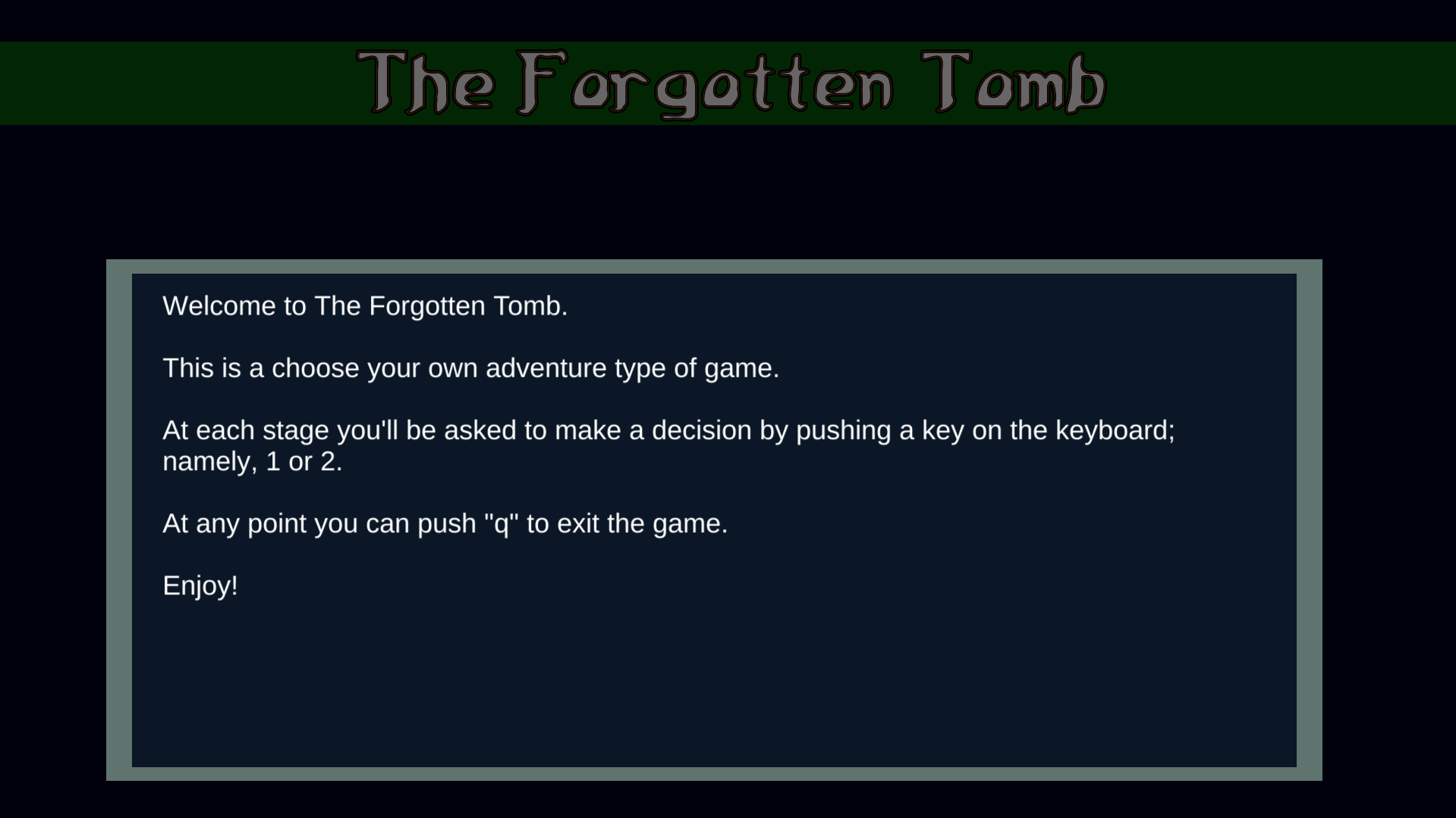 The Forgotten Tomb